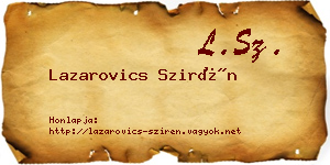 Lazarovics Szirén névjegykártya